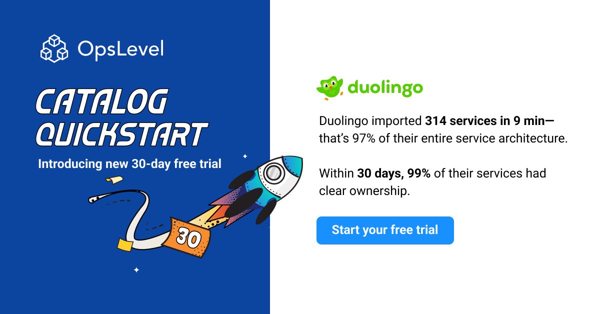 Ready to catalog your software ecosystem? We just launched a FREE 30-day trial of OpsLevel so you can know what exists, who owns it, and what shape it's in.
opslevel.com/try/free-catal…

#DevOps #Engineering