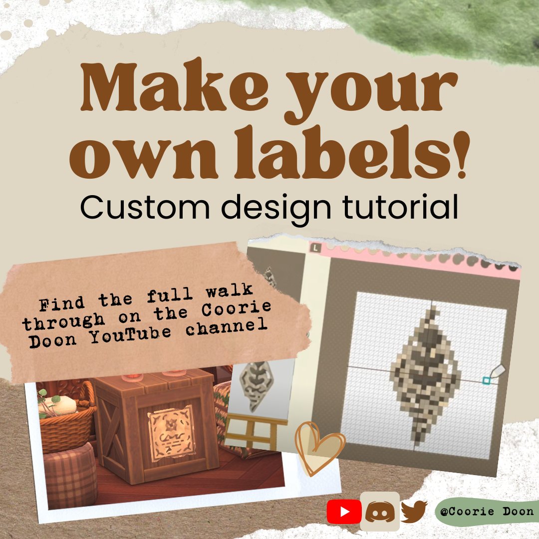 cooriedoon_'s tweet photo. Reminderrrr i have a custom design tutorial sharing how to make label designs! Change the colours, design etc to make it work for your own #acnhhardmode islands ๐ Please @ me if create your own using the tutorial! ๐๐ฅฐ
https://t.co/SHgNiZjfOI
#acnh #acnhcustomdesign https://t.co/0NA7kiZtdg