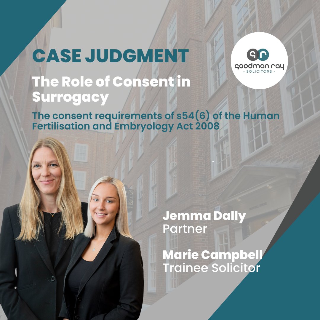 Jemma Dally, assisted by Marie Campbell of Goodman Ray instructed Janet Bazley KC, Olivia Magennis &amp; Melissa Elsworth of 1GC on behalf of the Appellant Surrogate in Re C (Surrogacy Consent) [2023] EWCA Civ 16.

Judgment: ow.ly/gmsh50MsZN9

#SurrogacyLaw #GoodmanRay