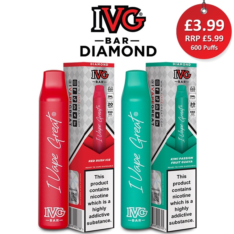 IVG Diamond Disposable Vape Bars
vapestreams.co.uk/product-catego…

#vaping #eliquid #vapecommunity #ejuice #vapor #cloudchaser #subohm #vapefam #clouds #ecig #ukvapers #ukvapedeals #vapedeals #vapestreamsuk #ivg #ivapegreat