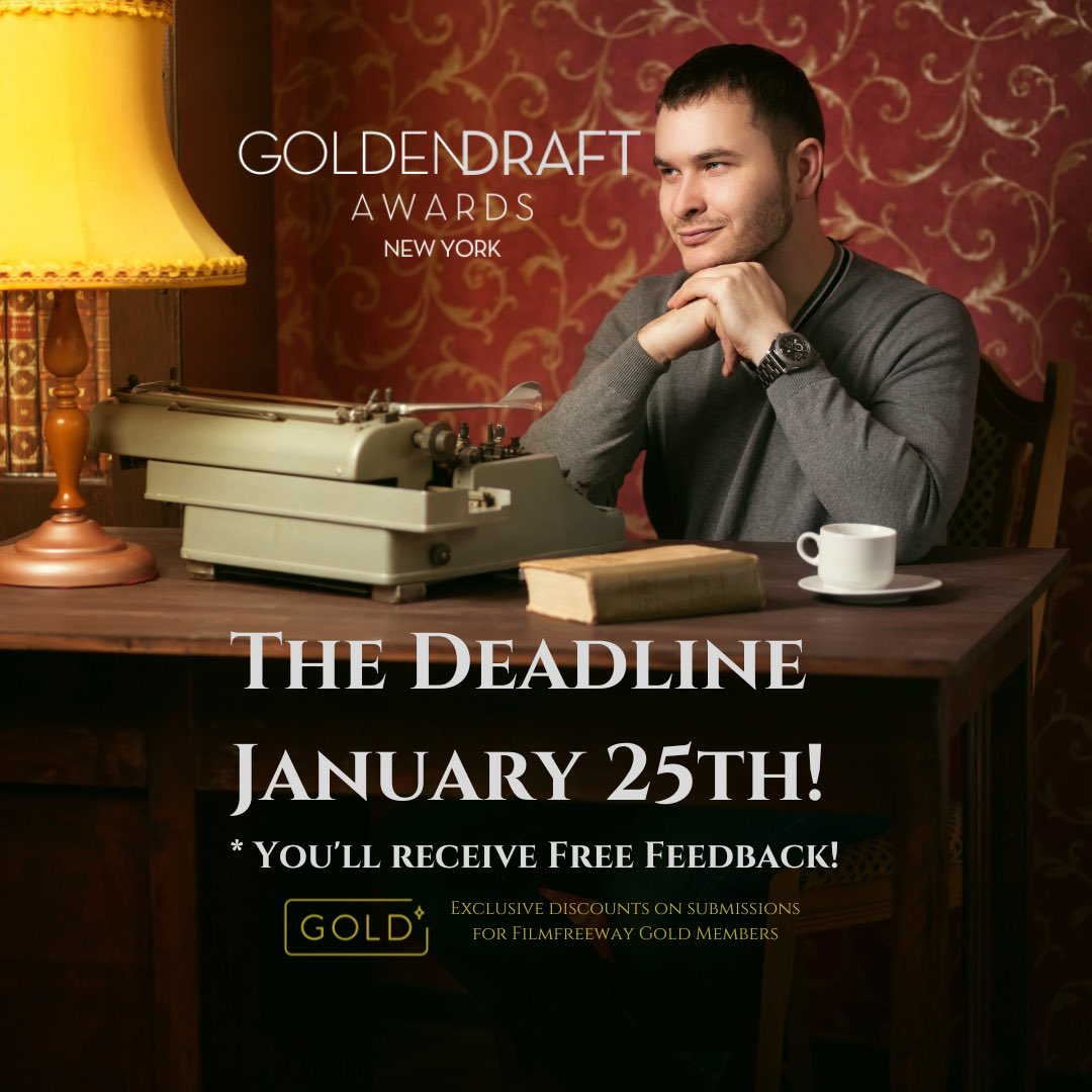 We provide free feedback! 1/2-3 pages of feedback. 

Submit via Filmfreeway.com/GDA

#screenwritertwitter #writerslift #prewga #5amwritersclub