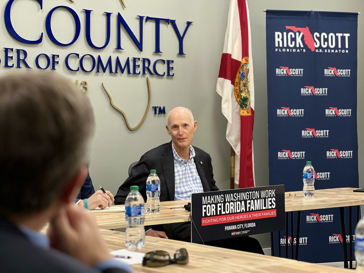 SenRickScott's tweet photo. Florida is proud to be the home of 21 military bases and a strong veterans community.
 
I'm fighting to #MakeWashingtonWork for our brave service members, veterans and their families by supporting our military and getting answers on @JoeBiden's botched Afghanistan withdrawal. https://t.co/jnhqhQSp4w