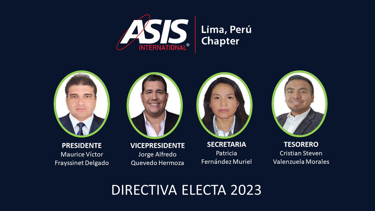 asisperu222's tweet photo. ASIS Lima,Perú-Chapter presenta a la Directiva electa y sus líderes designados 2023.
Convocamos a todos los miembros a sumarse a colaborar con nuestro capitulo.
“Juntos somos más fuertes”

ASIS International ASIS International-GRUPO 8
ASIS Internacional Latinoamérica &amp; El Caribe https://t.co/4Hw36gRpUW