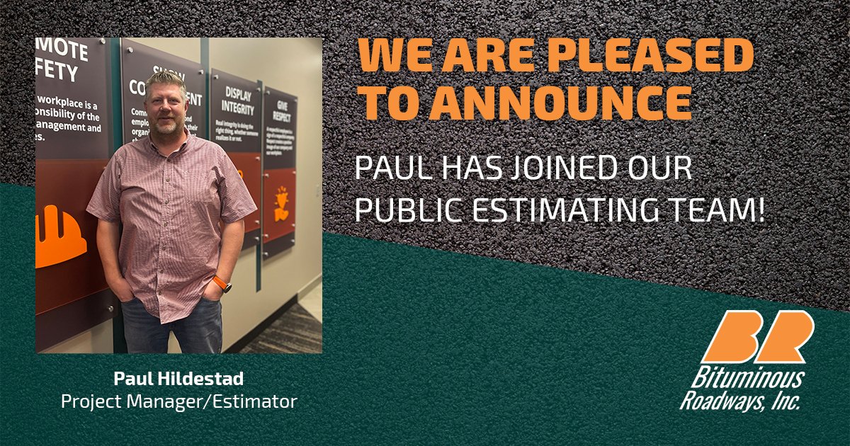 bitroads's tweet image. So glad to have you on board, Paul! #newhire #teamwork #estimating #BitRoads2023