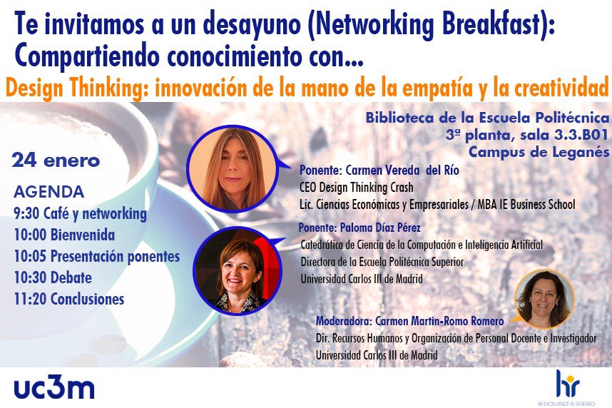 La semana que viene hablamos de Design Thinking en <a href="/uc3m/">UC3M</a> <a href="/EPS_UC3M/">EPS-UC3M</a> como herramienta para favorecer el pensamiento creativo y la empatía necesaria para entender el impacto de la tecnología en las personas