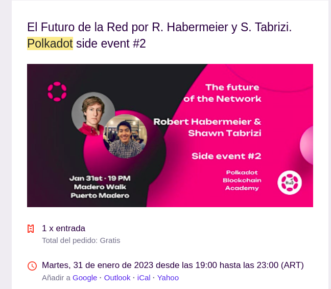 LeaplgZ's tweet photo. Se viene el 2do side-event! Gracias por la entrada @blockya_ @lengoeth @polkadothub https://t.co/9466wf7FiP