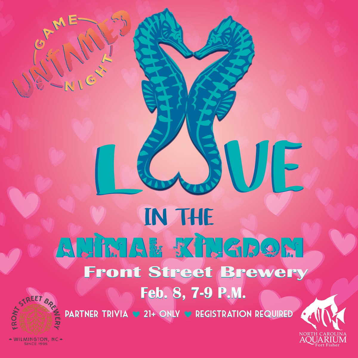 FrontStreetBrew's tweet image. Mark your calendars for Game Night in The Taproom at Front Street Brewery with our friends from the NC Aquarium at Fort Fisher. This FUNdraiser will make a great date night! @NCAquariumFF #gamenight