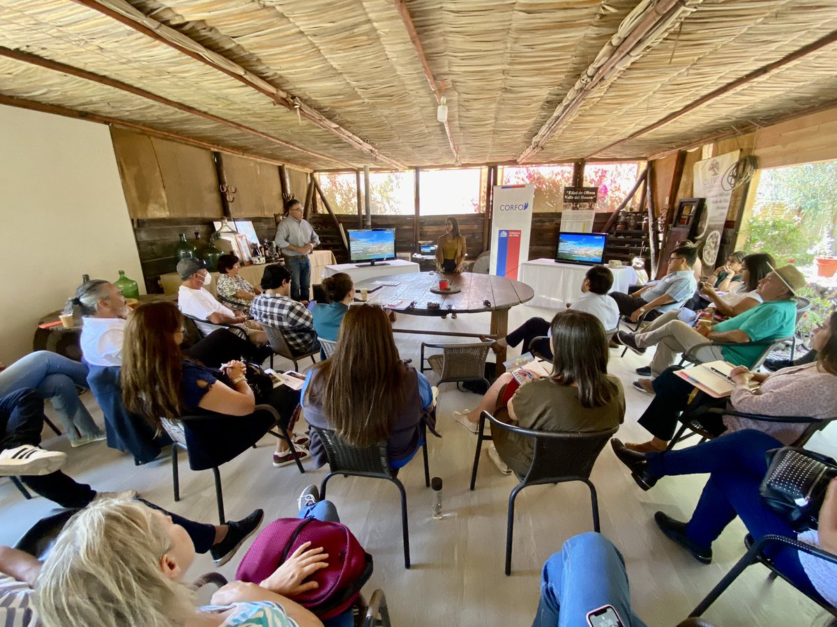 CorfoAtacama's tweet photo. A esta hora y con la presencia de actores públicos y privados se realiza 1era Gobernanza del @Ptiturismorural Valle del Huasco. Esta iniciativa de @Corfo busca impulsar el turismo rural en la Provincia a partir de sus denominaciones de origen: pisco, pajarete y aceite de oliva. https://t.co/tV3LA990PL