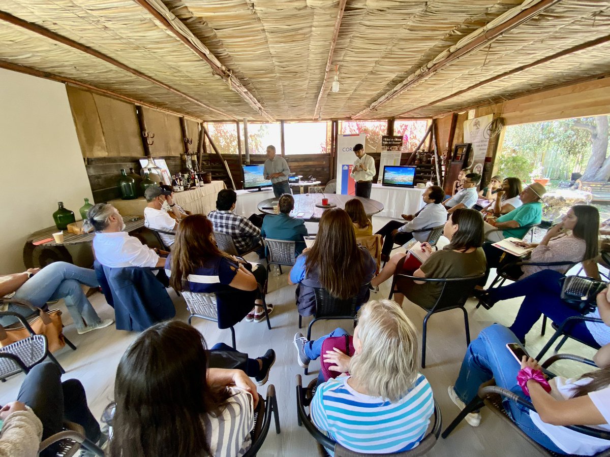 CorfoAtacama's tweet photo. A esta hora y con la presencia de actores públicos y privados se realiza 1era Gobernanza del @Ptiturismorural Valle del Huasco. Esta iniciativa de @Corfo busca impulsar el turismo rural en la Provincia a partir de sus denominaciones de origen: pisco, pajarete y aceite de oliva. https://t.co/tV3LA990PL