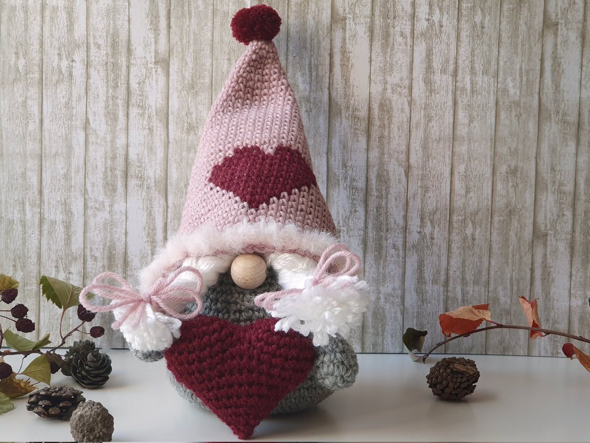 #SaintValentin #homedecor #gift 
Excited to share the latest addition to my #etsy shop: St. Valentine cute gnome with red heart, gift for girlfriend, Gift for new home, Crocheted Nordic gnome for nursery decoration etsy.me/3kpLg0p