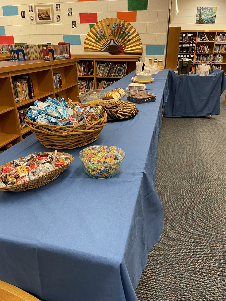 CIS_PTA's tweet photo. @CIS_APS  Staff: Coffee &amp; refreshments are in the Library for anyone that would like to gather. 
@Principal_CIS https://t.co/3YgsGVUQzT