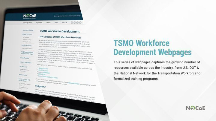 TSMO RESOURCE: 
As agencies and organizations adopt a #TSMO focus, the industry has identified the urgent need to develop and grow the #TSMO workforce. 
Utilize the TSMO Workforce Development Webpages, which provide resources available across the industry: bit.ly/3iaZCOA
