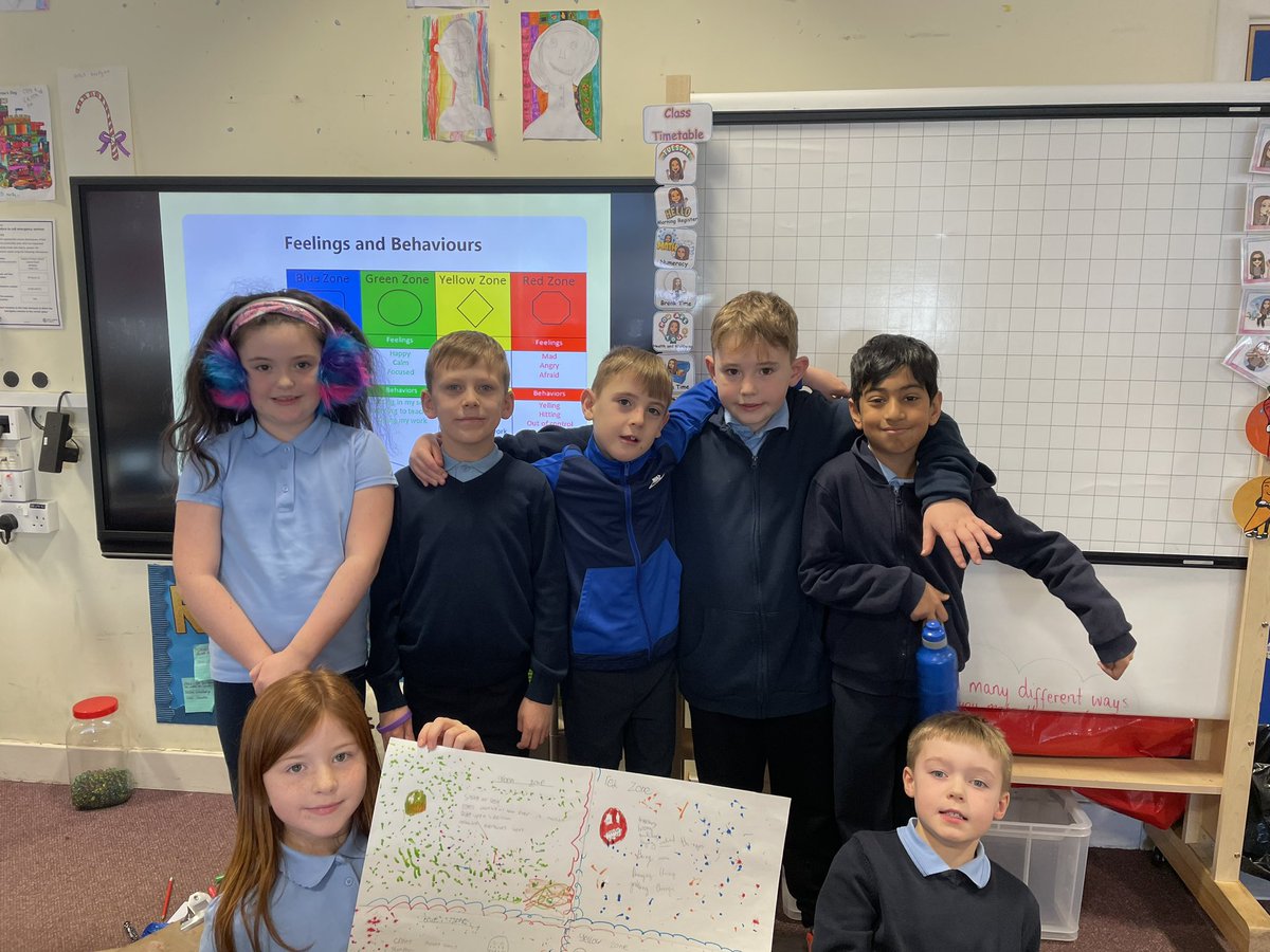 This morning, as part of Health and Wellbeing, P4A continued looking at the Zones of Regulation. Today we focused on the behaviours we may display when in each of the zones. We additionally had some great discussions about expected and unexpected behaviours. Well done P4A😊👏🏻