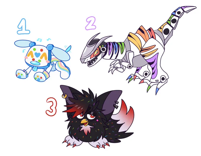 robotic toy themed adopts! they are 15 each!you can check them out here  