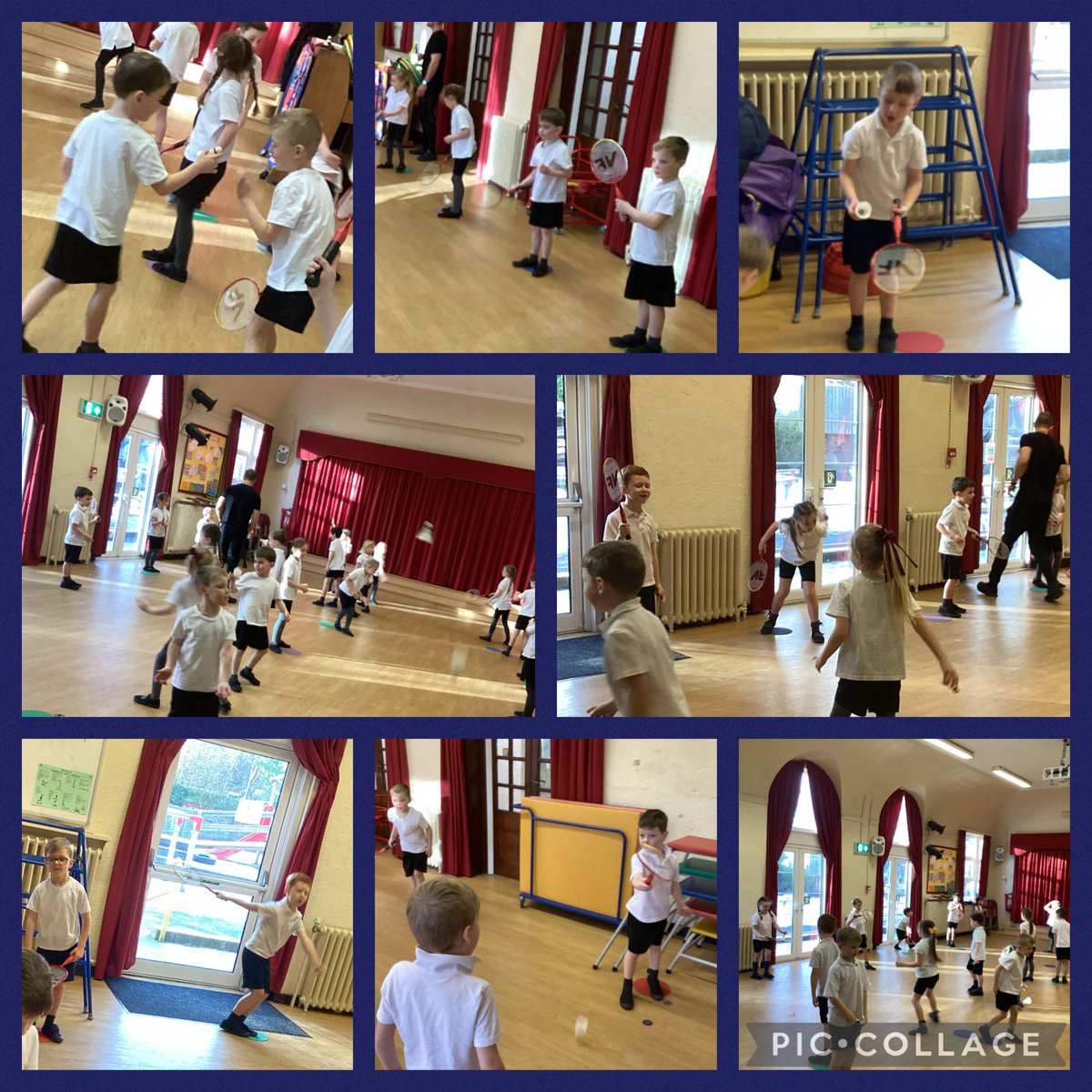FRISroom5's tweet photo. We had another badminton session today. We learned how to move our feet towards the direction of the shuttle. We took it in turns to hit the shuttle with the racquet. We definitely made great progress during the session with our accuracy. #FRISpe https://t.co/rIe3POxRXV