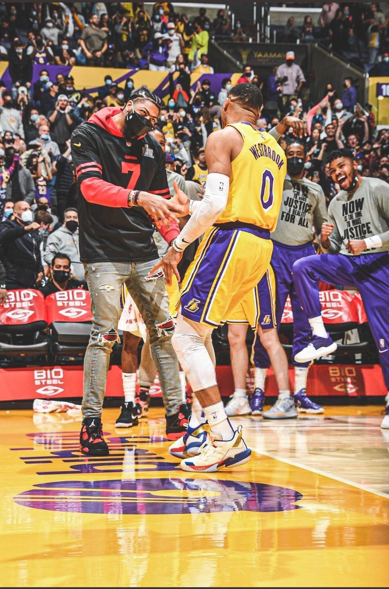 TheWestWolfPod's tweet photo. Russell Westbrook's last 5 games:
24ppg
8.4apg
7.6rpg
1spg
3.6tpg
49% fg
34.8% 3pt

65% In restricted area: 

OFFRTG: 121.7
DEFRTG:  113.0
NETRTG: +8.7

All off the bench. Still an All-Star! Still an elite talent. Just waiting for AD to get back so we can do the damn thing https://t.co/Gx9FLmJXlw
