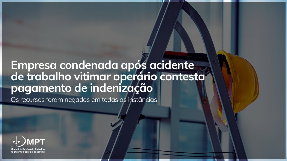 O MPT-DF elaborou a conta de liquidação da ASJ Incorporação e Participações Imobiliárias, que foi condenada ao pagamento de indenização, a título de dano moral coletivo, após acidente de trabalho vitimar um trabalhador.

Saiba mais: link.mpt.mp.br/zHXtCax