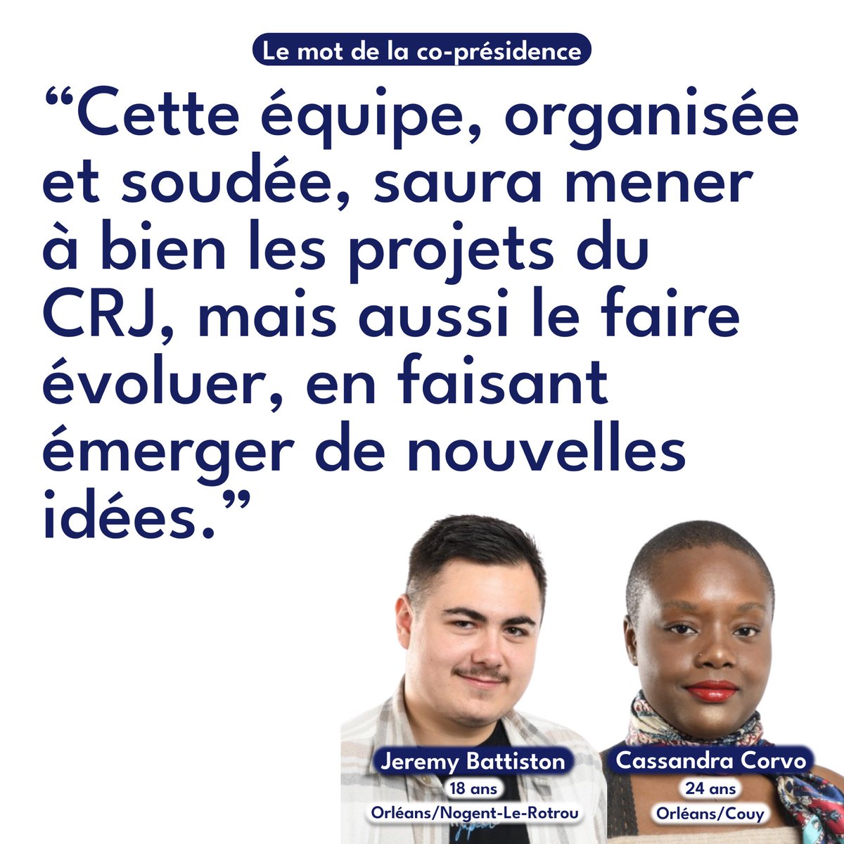 Nous avons l’immense plaisir de vous présenter la nouvelle co-présidence et le nouveau bureau 2023 du Conseil Régional de la Jeunesse Centre-Val de Loire.

Nous en profitons pour vous souhaiter à toutes et tous une joyeuse année 2023 !