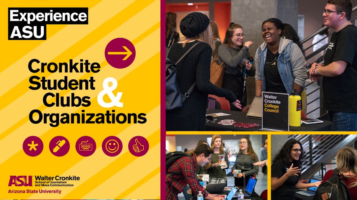 TONIGHT: Don't miss your opportunity to get involved with the clubs and organizations that make the Cronkite community great! 🔱 Join us at the First Amendment Forum at 4 p.m. for Cronkite Student Organization Night!

We can't wait to see you there! ow.ly/wC9V50MsPaZ