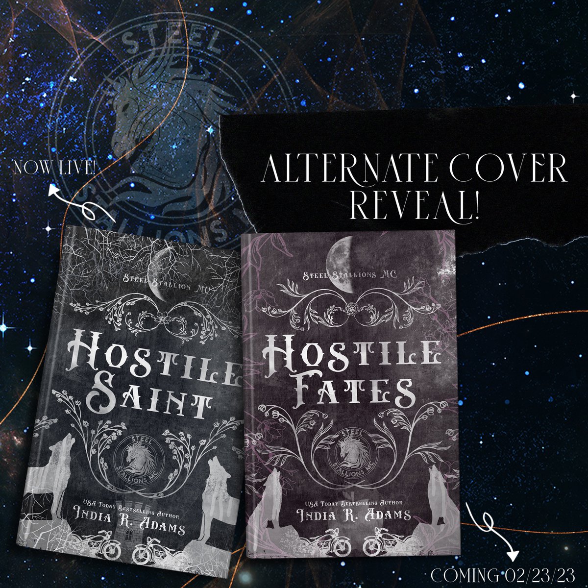 ColleenTNSPR's tweet photo. 🏍 𝗡𝗘𝗪 𝗗𝗜𝗦𝗖𝗥𝗘𝗘𝗧 𝗖𝗢𝗩𝗘𝗥𝗦! 🏍
#HostileSaintDiscreetCoverReveal @TheIndiaRAdams
#SteelStallionsMCSeries #DarkMCRomance
#HostileFatesDiscreetCoverReveal Releasing 2.23
#PreOrder https://t.co/0DHy91XV5i
#ReadBook1 https://t.co/eW885NeMyH
Hosted by @TheNextStepPR https://t.co/jpXovdeuro