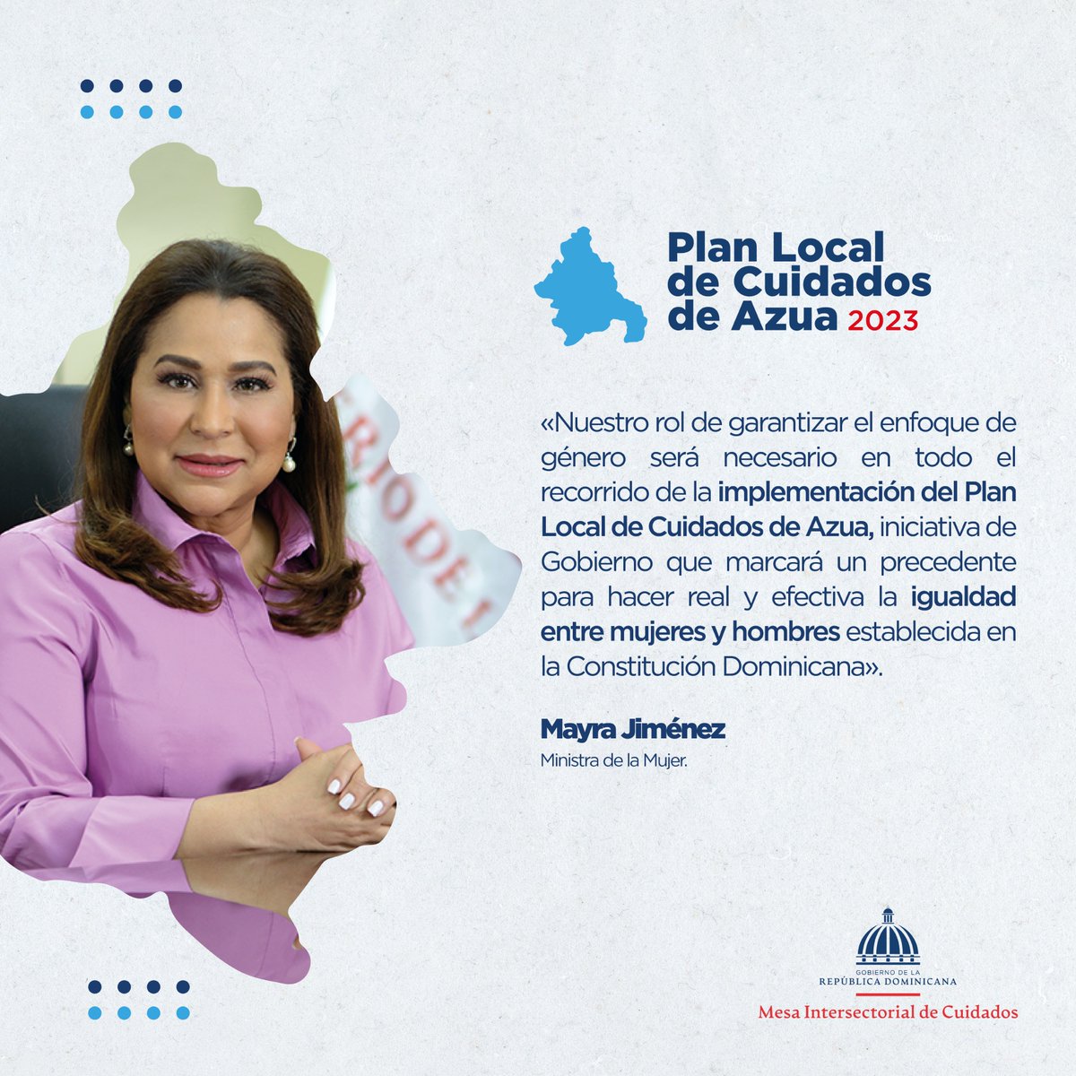 MMujerRD's tweet photo. Desde el @MMujerRD impulsamos de manera articula la valorización, redistribución y posicionamiento de los cuidados en la agenda de políticas públicas, desde una perspectiva de derechos, equidad, igualdad y corresponsabilidad social.
@MayrajimenezTFJ #CuidandoEnAzua #MMujerRD https://t.co/oOBFrPfyNY