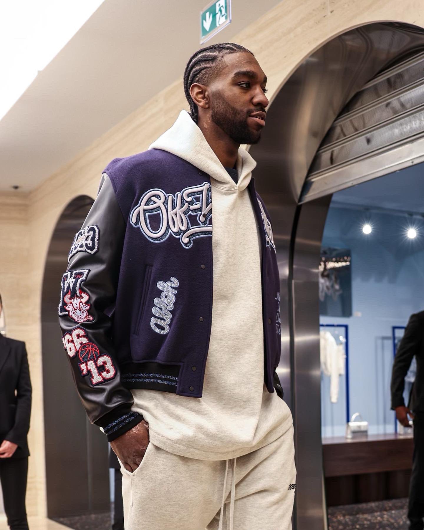 Chicago Bulls Off-White Varsity Jacket