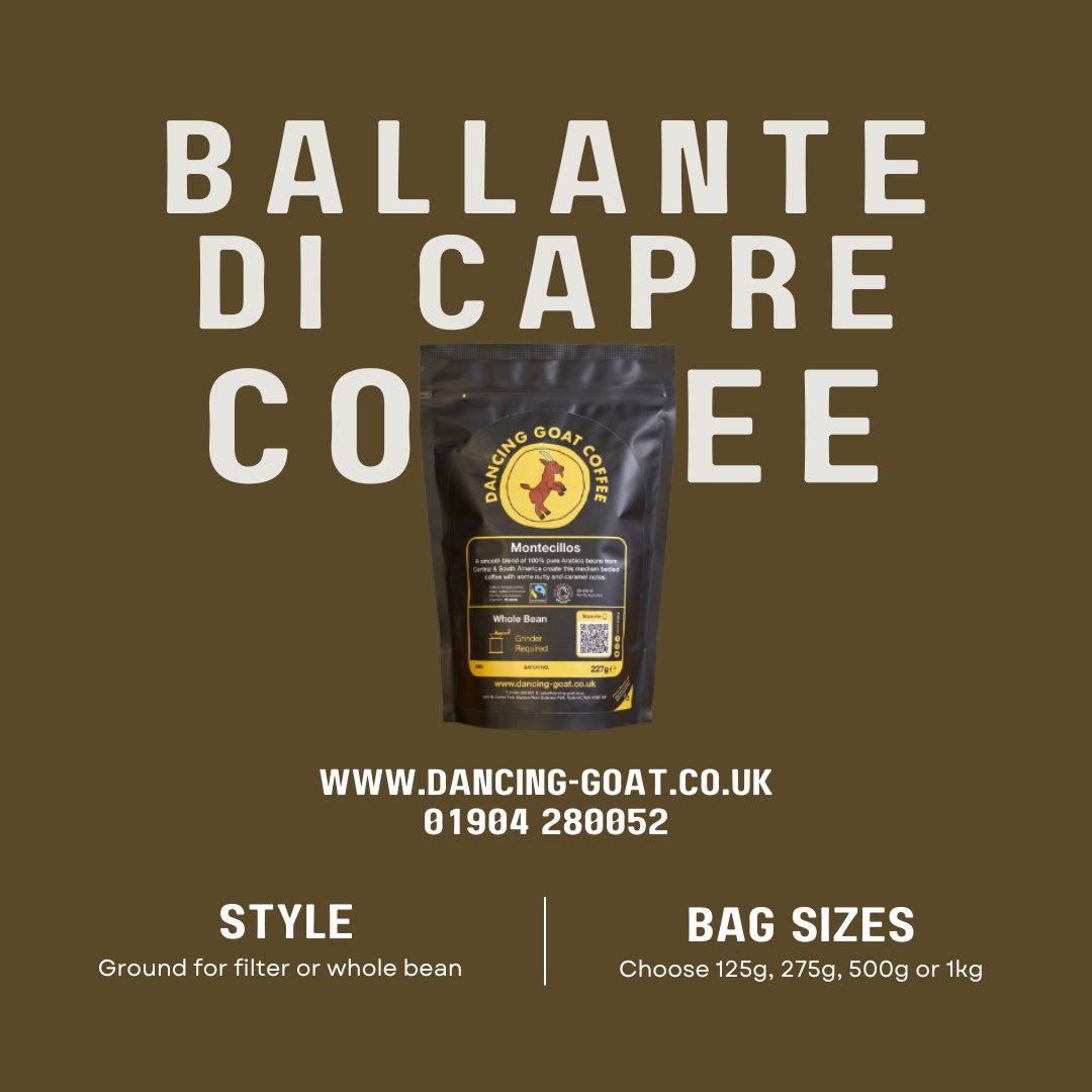 handpickedlocal's tweet image. Have you tried our signature blend?
Ballante di Capre blend is a smooth tasting espresso blend that in its aroma hints mellow caramel and chocolate flavours - offering a top line espresso #clickbelow
👇
@dancinggoatyork 👈 Follow
dancing-goat.co.uk 👈 Visit
#wetherbyhour