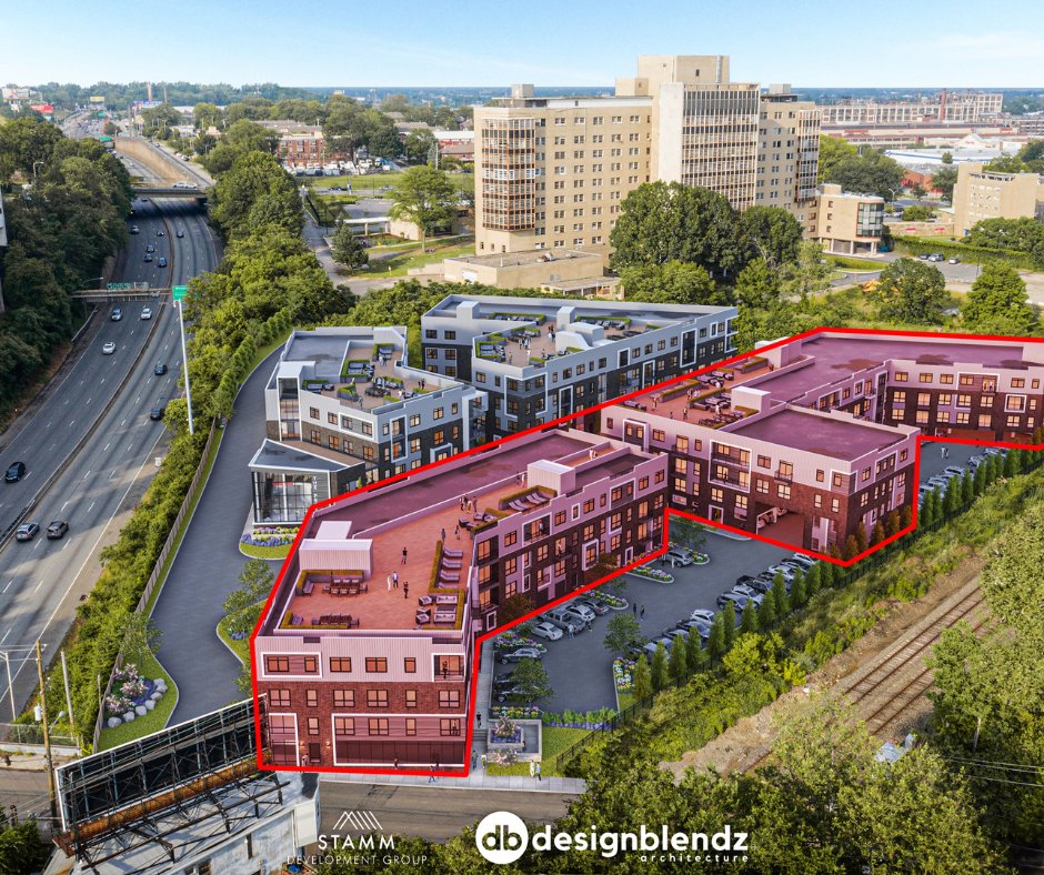 Designblendz's tweet photo. Update on The Peak at Scott's Lane! Building B has been topped off with roof trusses, and the process of framing Building A has begun. Stay tuned for further updates; we can't wait to see how this project turns out! 😀 https://t.co/104R7LWygy