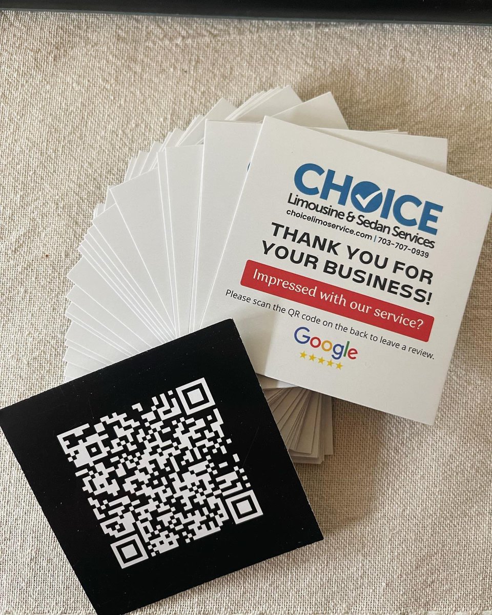 ChoiceLimo_DMV's tweet photo. Special thanks to @cleverfuze for creating our new Google Review cards. Always looking to hear positive feedback from our clients! 

#ChooseByChoice ☑️ https://t.co/3I4daGQm45