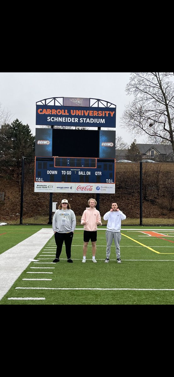 Drew Mellen (@mellen_drew) on Twitter photo After a great visit, I’m blessed to say that I’ve received an offer from Carroll University! #rollpios <a href="/CoachBuddah/">Mike Budziszewski</a> <a href="/CoachHolleyCU/">Garren Holley</a> <a href="/OLCoach_Ack/">Coach Ken Ackerman</a>
<a href="/ParkerBlake60/">Parker Blake</a> <a href="/sabearsfootball/">Summit Academy Football</a> <a href="/tstines5/">Tstines5</a> <a href="/Coach_J_W/">Justin Wilbur</a> After a great visit, I’m blessed to say that I’ve received an offer from Carroll University! #rollpios <a href="/CoachBuddah/">Mike Budziszewski</a> <a href="/CoachHolleyCU/">Garren Holley</a> <a href="/OLCoach_Ack/">Coach Ken Ackerman</a>
<a href="/ParkerBlake60/">Parker Blake</a> <a href="/sabearsfootball/">Summit Academy Football</a> <a href="/tstines5/">Tstines5</a> <a href="/Coach_J_W/">Justin Wilbur</a>