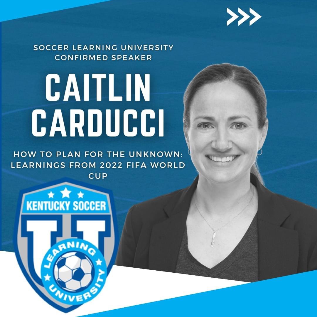 KYYouthSoccer's tweet photo. Soccer Learning University is proud to welcome Caitlin Carducci and Santo Rivas as presenters this year! Sign up today to hear from these experts… you don’t want to miss this! #KYSA #KentuckySoccer #SoccerLearningUniversity https://t.co/NXUfKMWXOi
