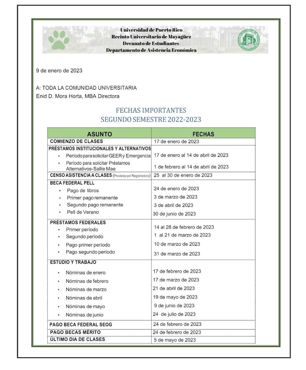 cefirum's tweet photo. 🐶✨Te adjuntamos una foto de las fechas más importantes sobre pagos de becas, préstamos y nóminas. https://t.co/ozNLe67HAh