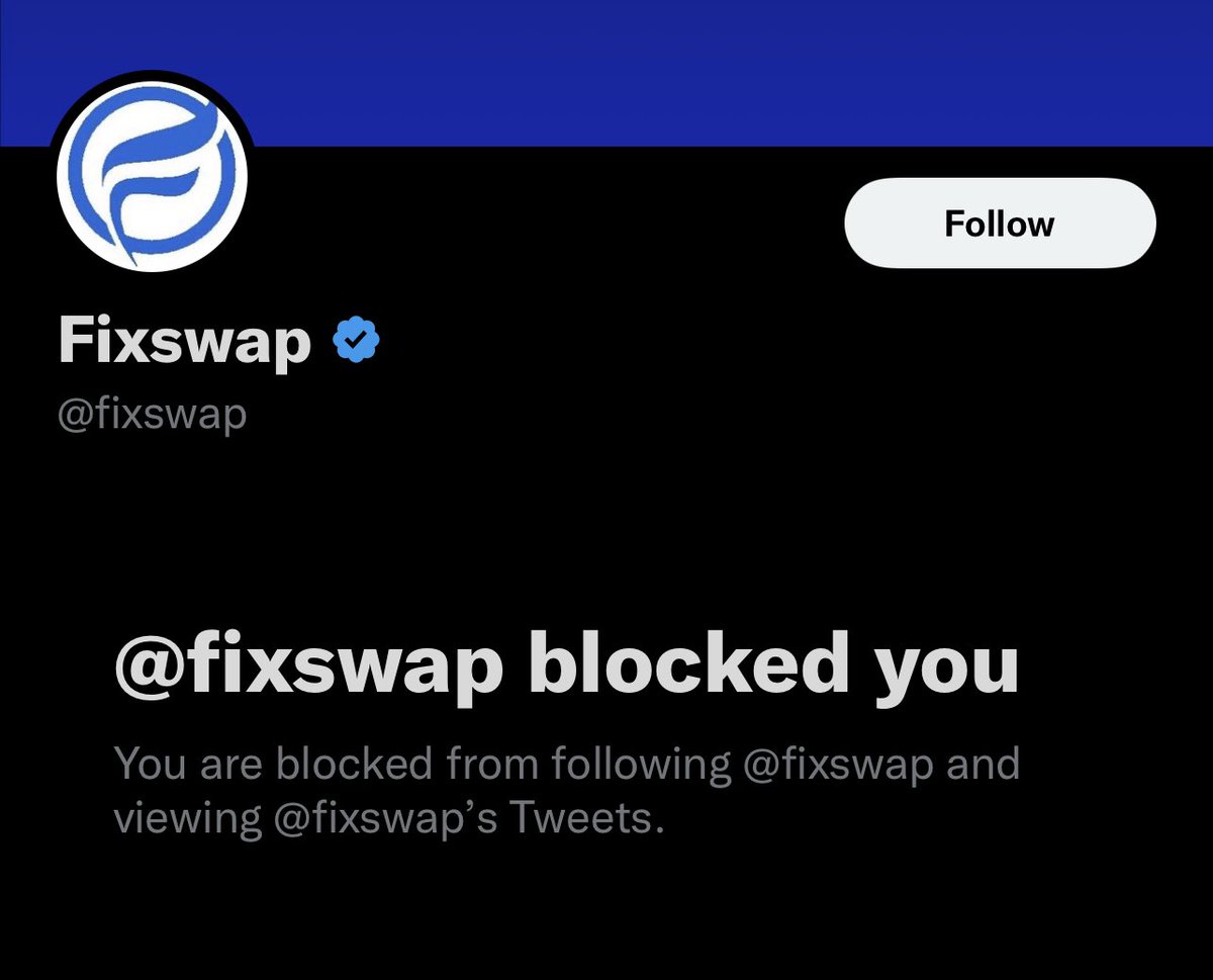 agentpowered's tweet photo. The swap site that conducted the scam against me @fixswap blocked me. 

DO NOT INTERACT WITH THIS SITE ⚠️⚠️⚠️

Please retweet!!! Block and report this account!!! https://t.co/kHIjXIdIfv
