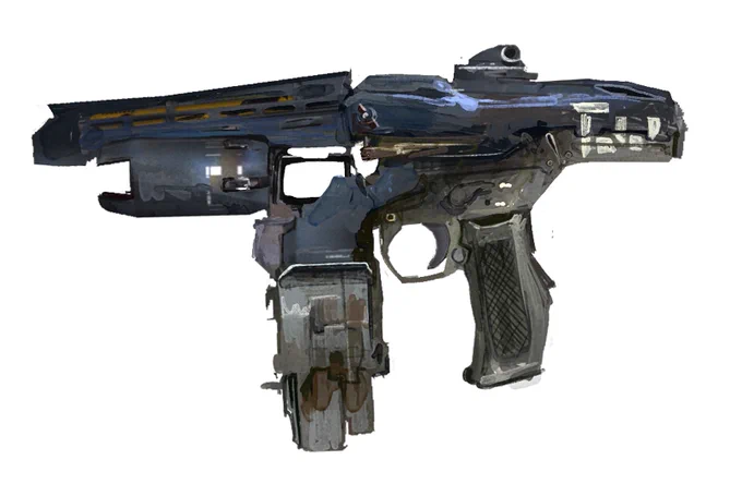 My redesigns of the pulse carbine and pulse SMG from  Alyx. Original designs by Valve shown here with the grey background. 
