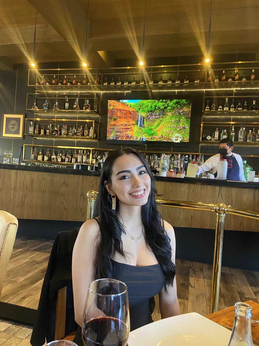 Ale at a restaurant for her birthday!!