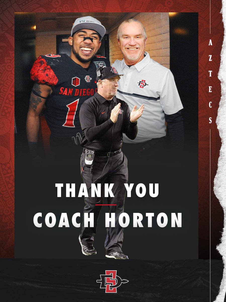 AztecFB's tweet photo. Thank you for everything, @CoachHortonSDSU! Enjoy your retirement!

https://t.co/FN8q2whUai https://t.co/Whij6H5b8X