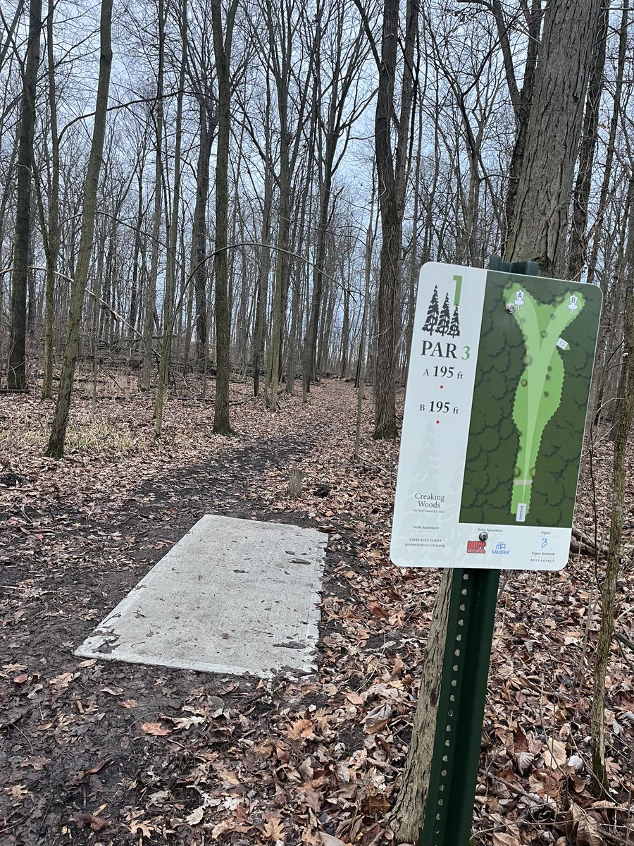 kriener29's tweet photo. So excited that the Archbold course I designed and headed up is officially open. Have some smooth prodigy T2 baskets as well. @ProdigyDisc #poweredbyprodigy #throwprodigy #streetteamlife https://t.co/2ZACsb8cra