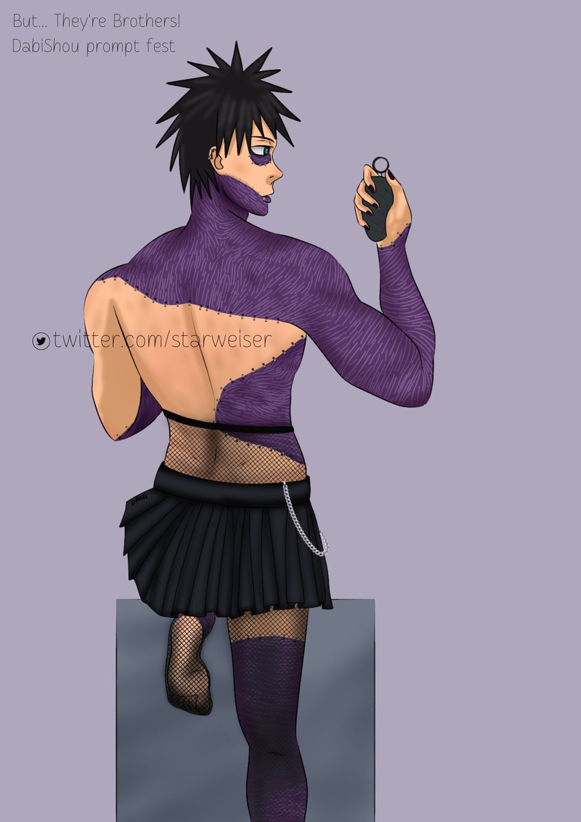 starweiser's tweet photo. Crossdressing — DabiShou Prompt Fest submitted by Anon

@DabiShouEvents 

Dabi 💣💥               Shouto 🐈‍⬛🎀 https://t.co/aSb80tjJEW