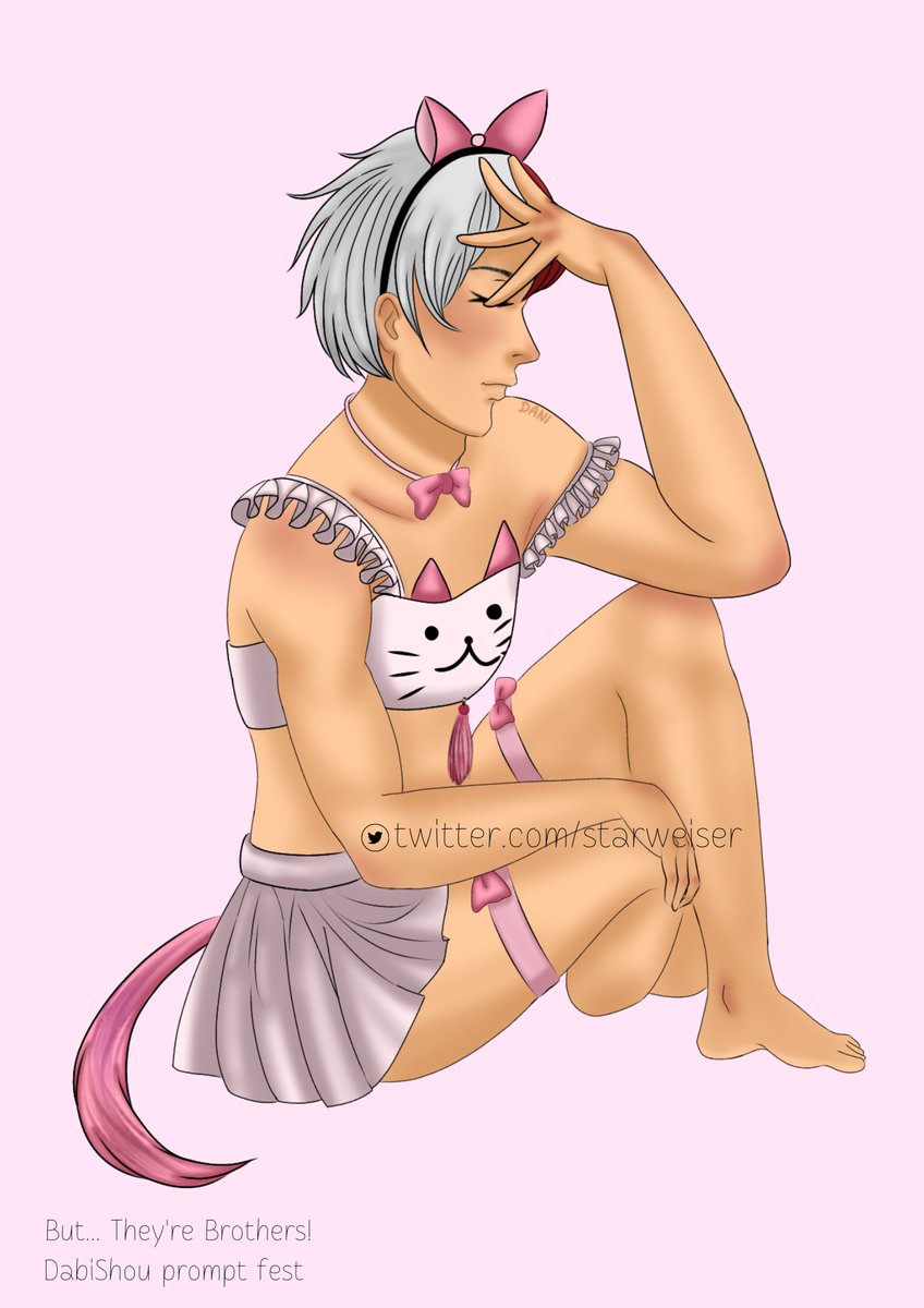 starweiser's tweet photo. Crossdressing — DabiShou Prompt Fest submitted by Anon

@DabiShouEvents 

Dabi 💣💥               Shouto 🐈‍⬛🎀 https://t.co/aSb80tjJEW