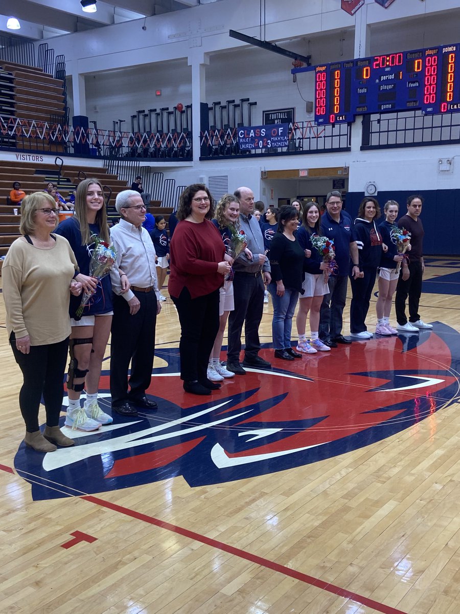 Conant Girls Basketball senior night.  Big thanks to our seniors and their parents and guardians.   Good luck!