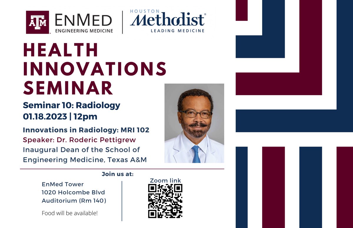 Excited to hear from Dr. Pettigrew tomorrow at noon in the next installment of his Health Innovations Seminar series on Innovations in Radiology! Join us via zoom or in person. #radiology #innovation #physicianeer #enmed #engineeringmedicine #medtwitter
