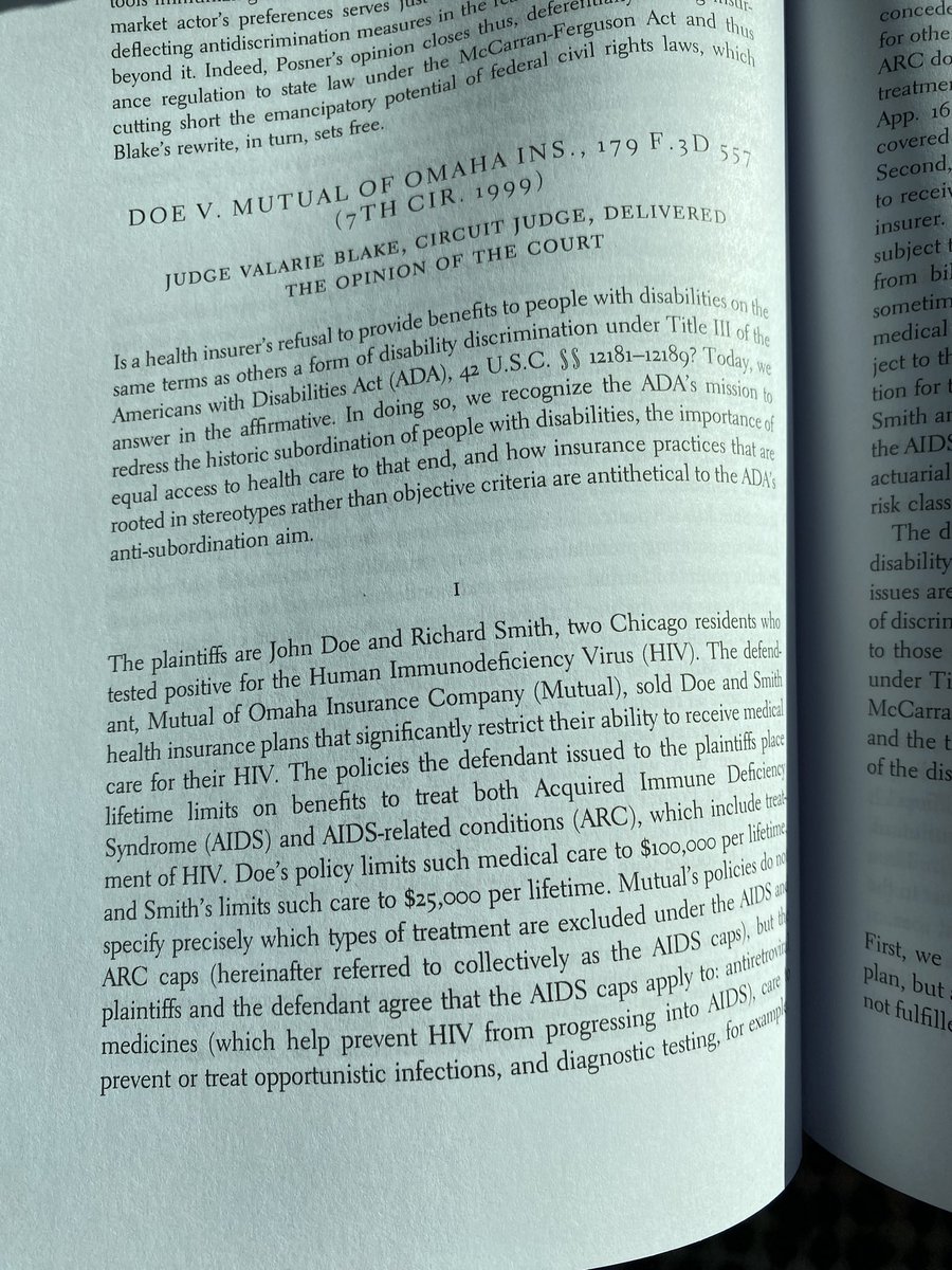 Continuing the string of canonical 1990s court opinions on discrimination in health care, @christina_s_ho & @valblakewvulaw reimagine Doe v. Mutual of Omaha