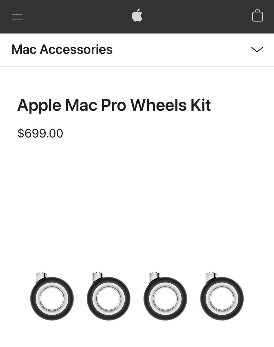 DJTechYT's tweet photo. Wheels for the Mac Pro are actually more expensive than the M2 Mac mini 💀 https://t.co/SoB6fy6920