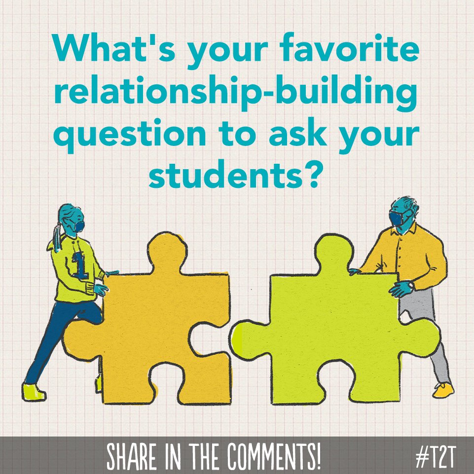 teacher2teacher's tweet photo. When you're building a relationship with your Ss, what questions do you love to ask? 

#TeacherTwitter https://t.co/ynUfLtRAjs