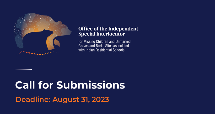 INW_NEWSWIRE's tweet photo. INW INFO SHARE: @OSI_BIS CALL FOR SUBMISSIONS
The Independent Special Interlocutor for Missing Children and Unmarked Graves and Burials Sites associated with Indian Residential Schools (OSI-BIS) invites written submissions...
Learn more here: https://t.co/S4vT0FDnJH https://t.co/0TvyGDDAN9