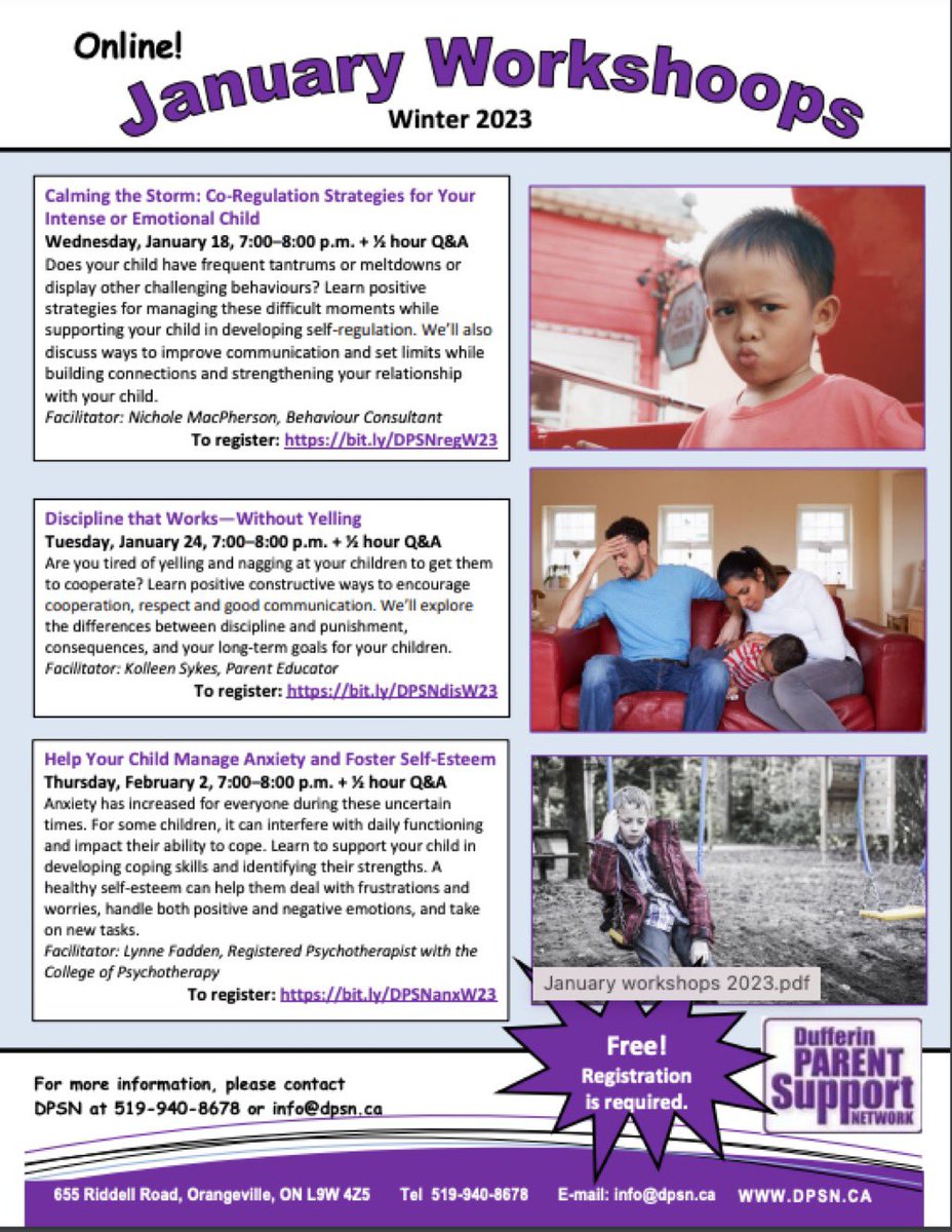 ches_school's tweet photo. Dufferin Parent Support Network is offering free parent workshops.  Check it out! https://t.co/KhuvHvNxXu