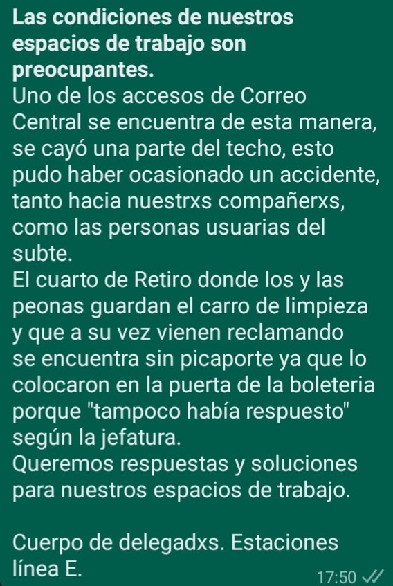 SaludAgtsyp's tweet image. #Subte
#LineaE
#Retiro
El subte se cae a pedazos, se incendia la reserva ecológica, mientras @horaciorlarreta pasea por la playa y el @gcba no aparece.