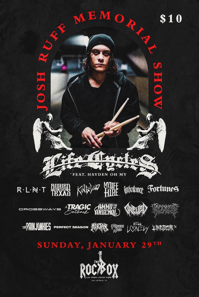 One last time for Josh Ruff. All proceeds will be donated to his family to help them through this hard time. Please come support.
