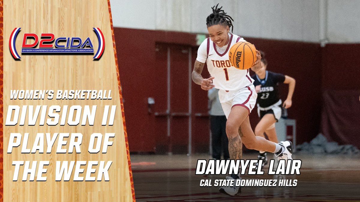 Congratulations to this week's Division II Conference Information Directors Association's #D2MBB & #D2WBB Players of the Week!

Men: Maalik Cartwright, @DSUStatesmen 
Women: Dawnyel Lair, @TorosAthletics