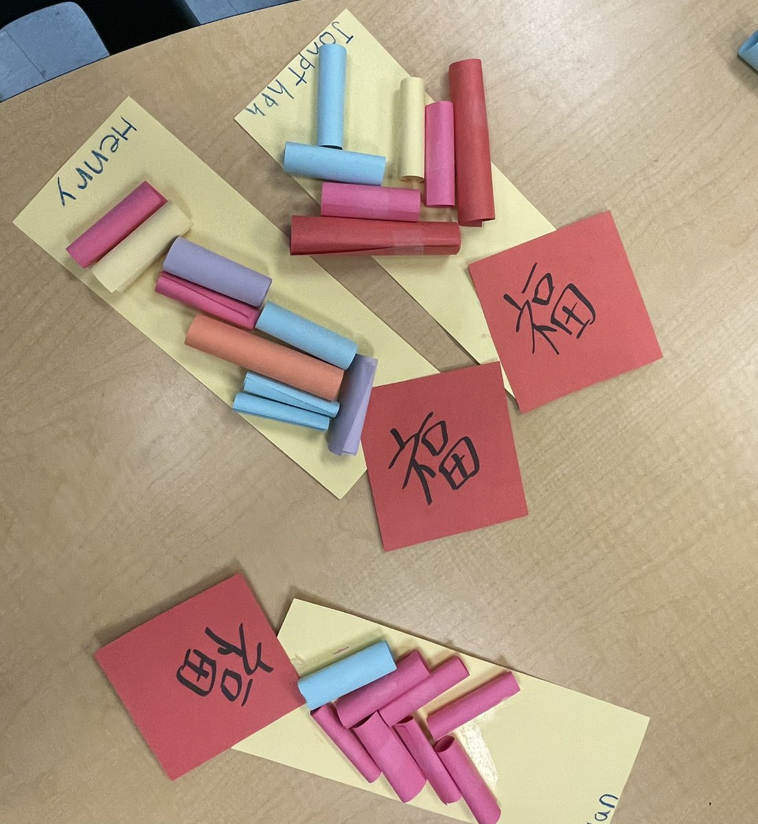 Our Kindergarteners learned to make firecrackers for the #LunarNewYear to ward off “Nian”, the legendary monster that comes to destroy fields, crops, animals and terrorize people. The word 福 displayed upside down signifies luck is coming. @yrdsbinclusion @YRDSBArts @yrdsb